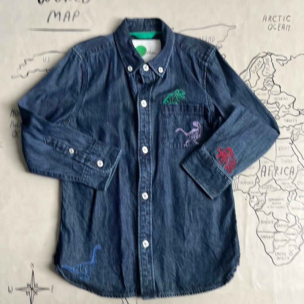 Mini Boden button down chambray shirts size 6-7 yr old